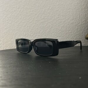 New Black Rectangle Small Y2K Anti UV Sunglasses